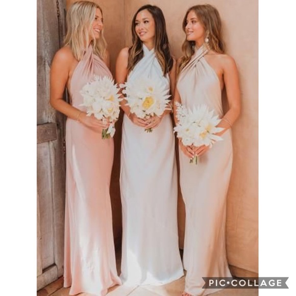 Show Me Your MuMu Dresses & Skirts - NWT SMYM Jasmine Halter Maxi Dress in champagne